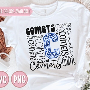 Comets Svg & PNG, Typography Svg, Comets Cheer Svg, Comets Football Svg, Comets Baseball Svg, Comets Team Svg, Comets Shirt Svg, Sublimation