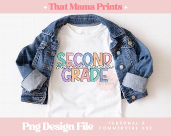 Second Grade PNG, 2nd Grade Png, First Day of School Sublimation, 2nd Grade Crew Png, Second Grade Team Png, Last Day of School Png, Teacher