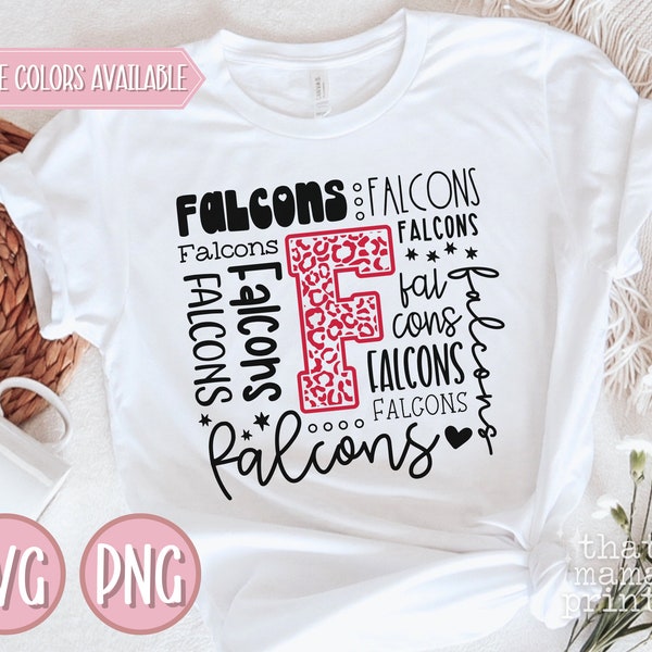 Falcons SVG PNG, Typography Svg, Falcons Cheer Svg, Falcons Football Svg, Falcons Baseball Svg, Falcon Mascot Svg, Falcons Shirt Sublimation