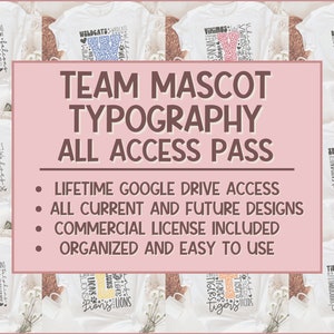 ALL Shop Team Maskottchen Typografie Design-Beitritt - Google Drive All Access Pass - Schulmaskottchen svg, Sportteam Sublimation Png