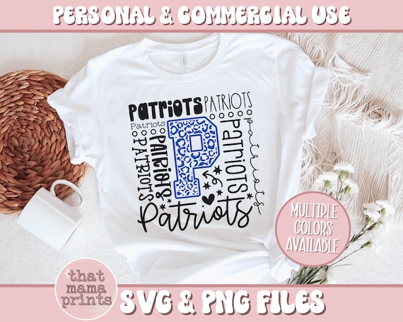 Patriots Svg & PNG, Typography Svg, Patriots Cheer Svg, Patriots Football Svg, Patriots Baseball Svg, Patriots Mascot Shirt Sublimation