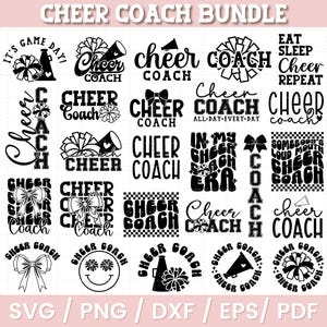 Cheercoach SVG, Cheercoach-paket PNG, Cheercoach-presentsvg, Cheercoach-skjorta-svg, Cheercoach-erans svg, sublimerings-png, dxf eps pdf bild 1