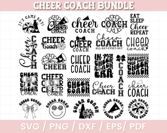 Cheer Coach SVG, Cheer Coach Bundle PNG, Cheer Coach Gift Svg, Cheer Coach Shirt Svg, Cheer Coach Era Svg, Sublimation Png, Dxf Eps Pdf