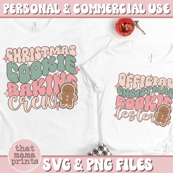 Christmas Cookie Crew SVG PNG, Christmas Baking Crew Svg, Official Cookie Tester Svg, Matching Family Christmas Svg, Retro Sublimation Png