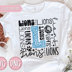 Lions SVG PNG, Lions Team Svg, Lions Cheer Svg, Lions Football Svg, Lions Baseball Svg, Lions Mascot Svg, Lions Shirt Svg, Lions Sublimation