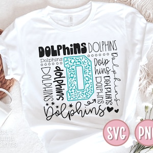 Delfine SVG & PNG, Typografie-Svg, Delfine jubeln Svg, Delfine Fußball Svg, Delfine Baseball Svg, Delfine Maskottchen Svg, Delfine Shirt SVG