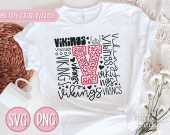 Vikings Svg & PNG, Typography Svg, Vikings Cheer Svg, Vikings Football Svg, Vikings Baseball Svg, Vikings Mascot, Vikings Shirt Sublimation