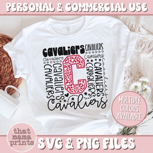Cavaliers SVG & PNG, Typografie svg, Cavaliers Cheer, Cavaliers Football svg, Basketball, Cavaliers Maskottchen svg, Cavaliers Shirt Sublimation