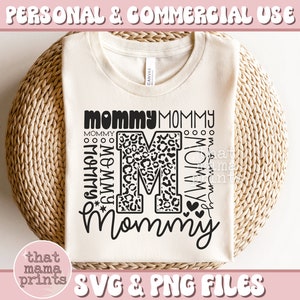 Mamá tipografía SVG & PNG, mamá svg, día de las madres svg, mamá camisa svg, abuela svg, abuela, estampado de leopardo svg, mamá sublimación png