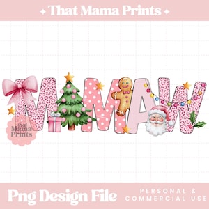 Mamaw Christmas Png, Family Christmas PNG, Mamaw Png, Retro Pink Christmas, Mamaw Ornament Png, Mamaw Shirt Png, Sublimation File