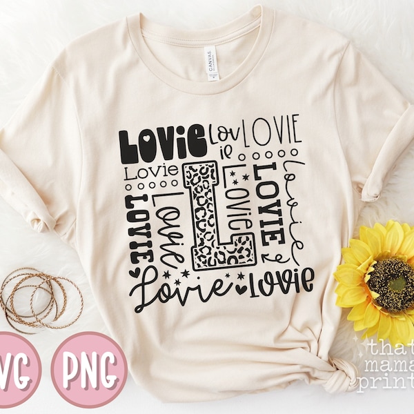 Lovie SVG & PNG, Mothers Day Svg, Lovie Typography Svg, Lovie Shirt Svg, Leopard Print, Grandma Svg, Grandma Gift, Cut File, Sublimation