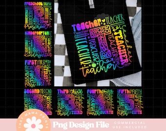 Grade Level PNG Bundle, Sublimation Bundle, Neon Colors, Kindergarten Png, Preschool Png, First Grade Png, Teacher Shirt Png, Back to School