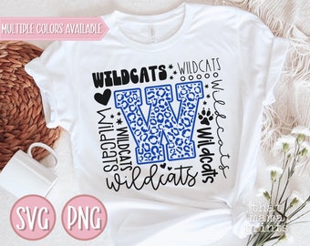 Wildcats Svg & PNG, Typography Svg, Wildcats Cheer Svg, Wildcats Football Svg, Wildcats Baseball Svg, Wildcat Mascot Svg, Wildcats Shirt Svg