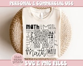 Math Teacher Svg & Png, Math Svg, Back to School Svg, Gifts for Teacher Svg, Math Lover Svg, Teacher Shirt Svg, Sublimation