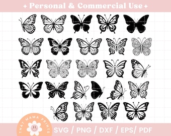 Butterfly SVG Bundle, Butterfly PNG Bundle, Monarch Butterfly Svg, Butterfly Silhouette Svg, Butterflies Svg - Svg, Png, Dxf, Eps, Pdf