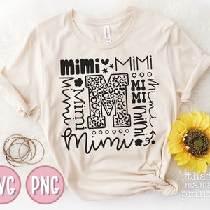 Mimi Typografie SVG & PNG, Mimi SVG, Muttertag SVG, Mimi Shirt SVG, Mimi Zitat SVG, Oma SVG, Leoparden Print SVG, Mimi Sublimation Png