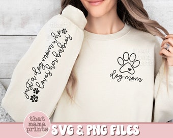 Perro mamá SVG & Png, camisa bolsillo y manga svg, piel mamá svg, amante del perro svg, piel bebé svg, cachorro svg, impresión de la pata svg, sublimación de la camisa del perro