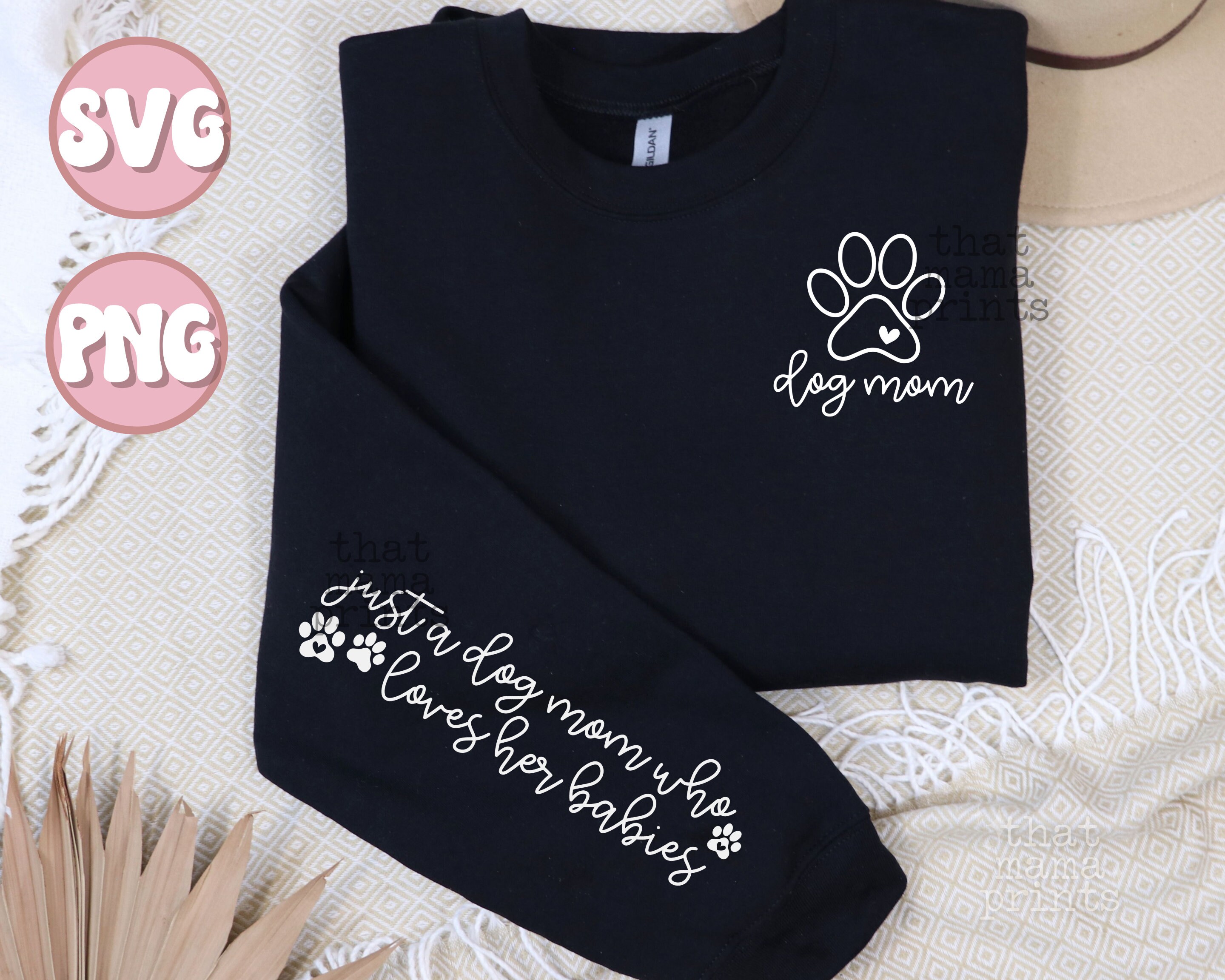 Dog Mom Svg & Png, Shirt Pocket and Sleeve Svg, Fur Mama Svg, Dog Lover ...