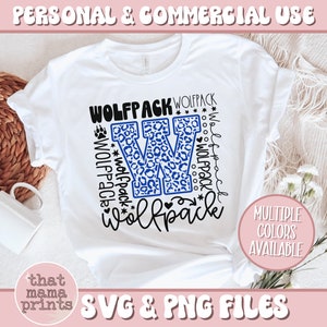 Wolfpack SVG PNG, Typography Svg, Wolfpack Cheer, Wolfpack Football Svg, Wolfpack Softball Svg, Wolfpack Mascot Svg, Wolfpack Sublimation