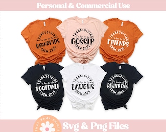 Family Thanksgiving Crew 2025 SVG & PNG Bundle, 30 Designs, Matching Family Shirts Svg Bundle, Funny Family Holiday Svg Bundle