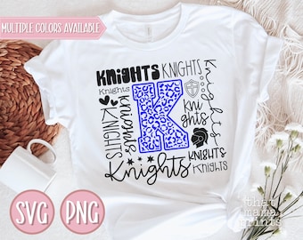 Ritter svg & PNG, Ritter Typografie svg, Ritter jubeln svg, Ritter Fußball svg, Ritter Baseball svg, Ritter Maskottchen-Shirt-Svg-Png-Dateien