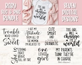 Baby Girl SVG & PNG Bundle, Baby Svg Bundle, Funny Baby Sayings Bundle, Boho Baby Svg, Girl Mom Svg, New Mom Svg, Baby Shower Gift Svg Files