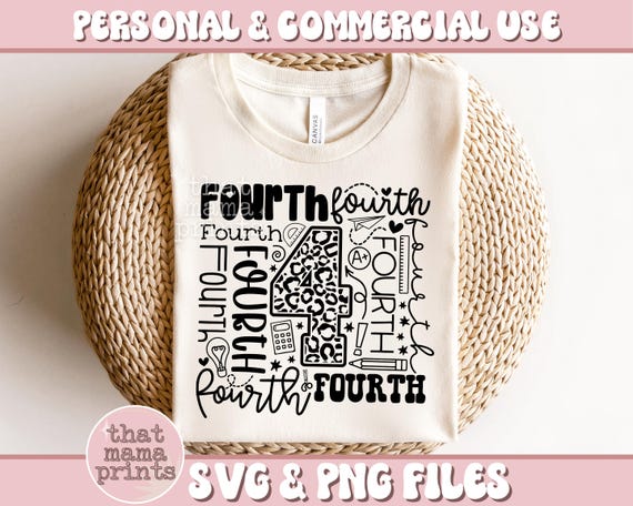 Fourth Grade SVG PNG, 4th Grade Teacher Shirt Svg, Leopard Print Svg, Retro 4th grade Sublimation PNG, Back to School Svg, 1st Day of School