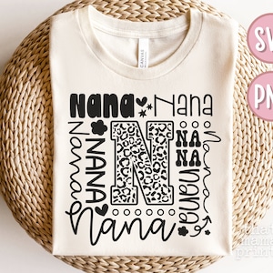 Nana Typography SVG & PNG, Nana Svg, Mothers Day Svg, Nana Shirt Svg, Nana Quote Svg, Grandma Svg, Leopard Print Svg, Nana Sublimation Png
