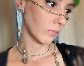 Labradorite Gemstone Face Chain: Elevate Your Style with our Unique Handmade Face Chain