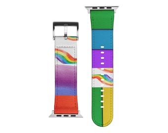 Pride Apple Watch Band: UV-Printed PU Leather