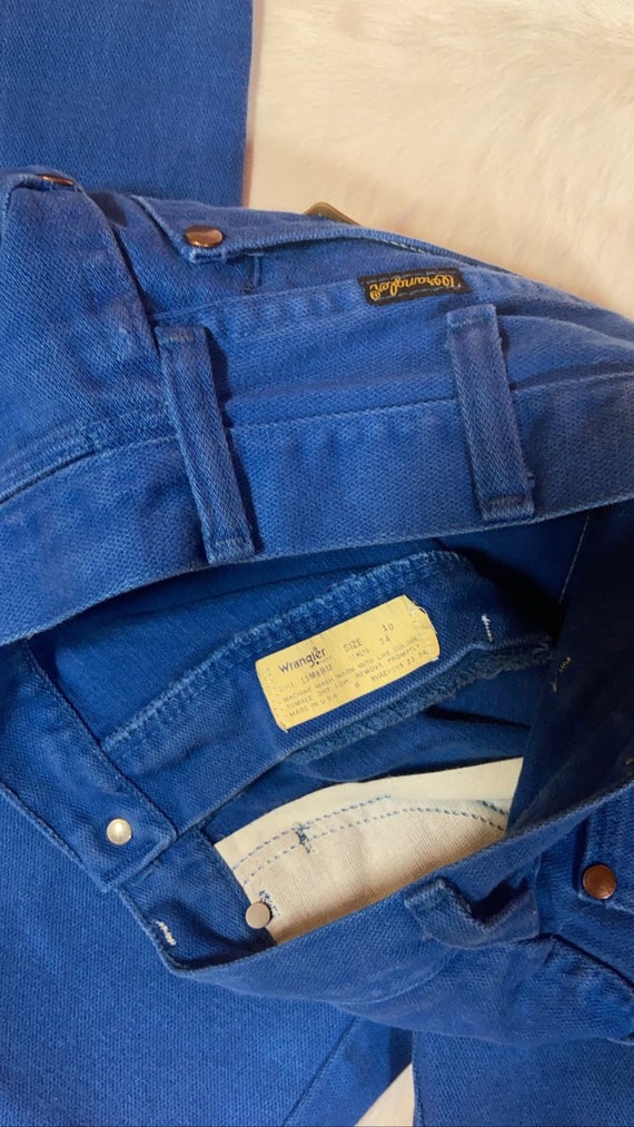 Vintage Electric Blue Wrangler Jeans - image 7