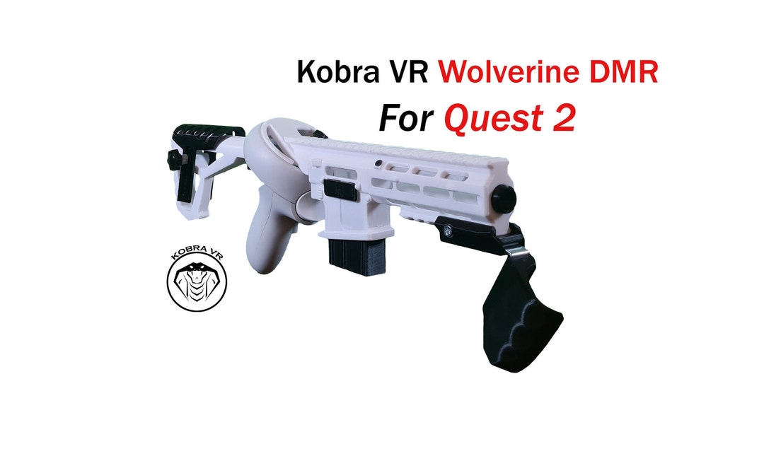Kobra Wolverine DMR Gunstock With Optional Pump Action WHITE Kiwi Grips Version Quest 2 Joystick