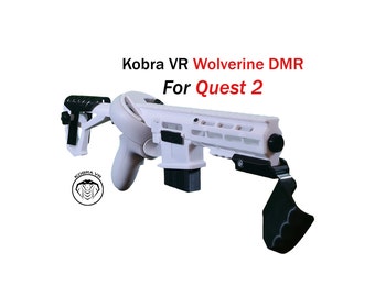 Kobra Wolverine DMR Gunstock with Optional Pump Action (WHITE) - Quest 2 - Joystick Accessory