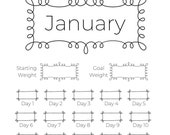 Digital Weight Loss Tracker, Virtual Weight Loss Tracker, IG Story Template, IG Stories Template, Monthly Weight Loss Tracker, Weight Tracke