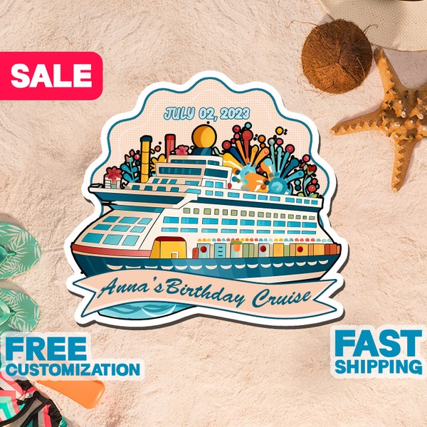 Personalized Birthday Cruise Door Magnets | Customized Cruise Door Magnet | Cruise Ship Magnet | Birthday Cruise Magnet