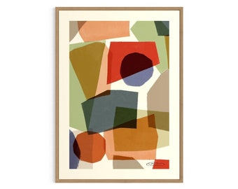 Impression d'art abstraite en terrazzo : décoration d'intérieur moderne et colorée