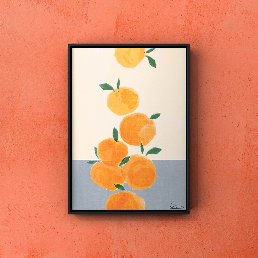 Oranges Wall Art Hanging for Home Decor Framed Print Original Gift Hand ...