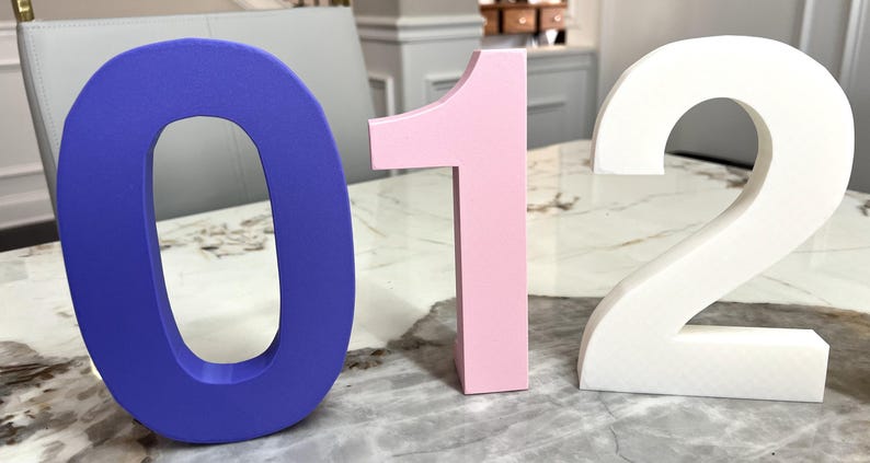 3D Printed Freestanding Numbers, Party Decor - Etsy