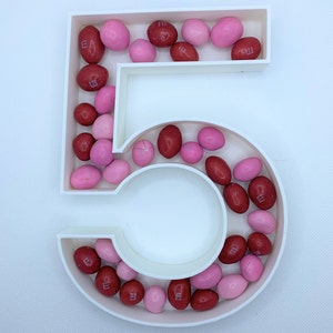 Custom Fillable Number Box for treats, snacks, candy, charcuterie, party dish, and other small things