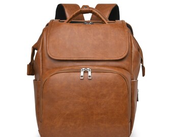 real leather diaper bolsa backpack