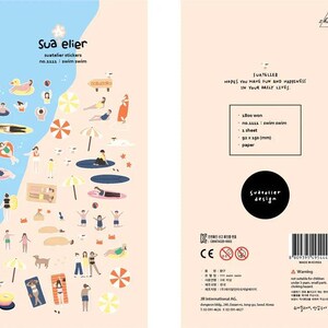 Suatelier Stickers Cute Korean Stickers Planner Notebook Office Supplies Desk School College Scrapbooking Suatelier Design Stickers Korea swim swim