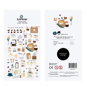 Suatelier Stickers Cute Korean Stickers Planner Notebook Office Supplies Desk School College Scrapbooking Suatelier Design Stickers Korea i like coffee