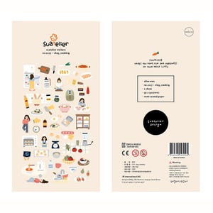 Suatelier Stickers Cute Korean Stickers Planner Notebook Office Supplies Desk School College Scrapbooking Suatelier Design Stickers Korea vlog cooking