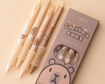 4Pcs/Set Soft Grip Pencils Capybara 0.5mm Mechanical Pencils Cute Cartoon, Notes Lists Crafts Journaling Desk College School Office Supplies