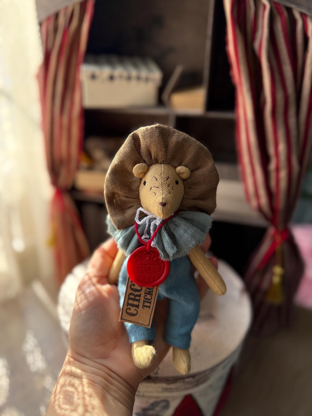 Linnet Toy Little Linen Circus Lion Toy, Mini Pocket Toy - Etsy
