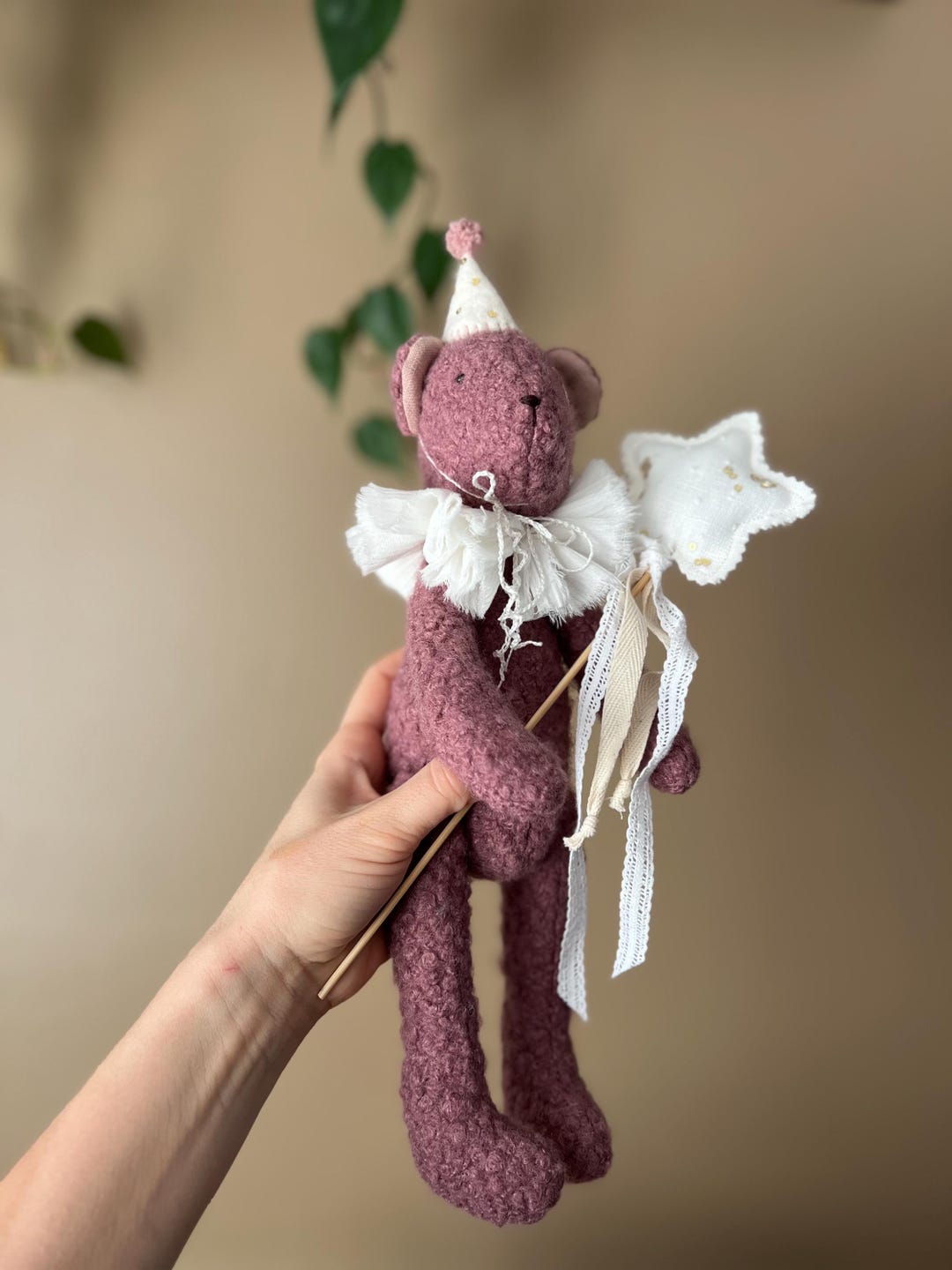 String Teddy Handmade Boucle Teddy Bear: Stuffed Plush Toy (30cm) - Etsy