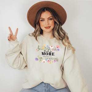 Felpa con cappuccio ispirata alla fede cristiana, felpa con versetto della Bibbia, felpa unisex con scollo a V pesante, abbigliamento con motivo floreale