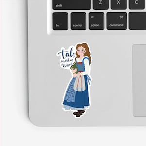 Belle Disney sticker, Die-Cut Stickers, Disney Decal, beauty and the beast Sticker, Disney princess sticker, illustration art