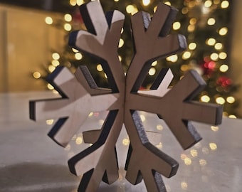 3D Snowflake Home Decor Shelf Sitter Christmas Winter