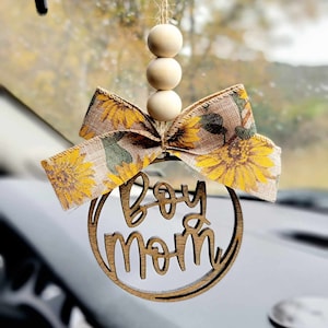 Boy Mom Rear View Mirror Car Charm Ornament Auto Jewelry, Best selling gift, Car accessories, Trending, Popular gifts, Baby shower
